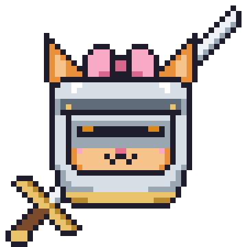 Rebeccat with her visor down, on guard